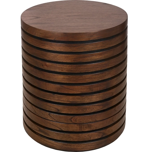 Corvin Side End Table in Walnut Brown Finish Wood